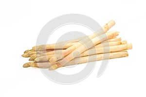 Organics White asparagus isolated