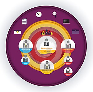 Organisation chart. Corporate relation chart. ORG tree. vector stock.