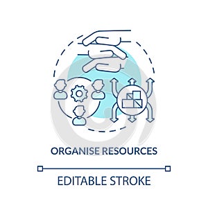 Organise resources turquoise concept icon