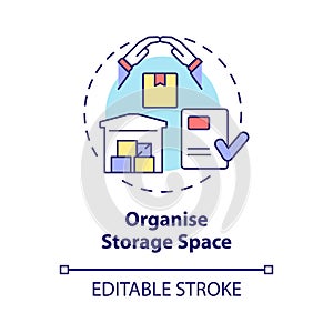 Organise storage space concept icon