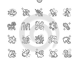 Organisms Well-crafted Pixel Perfect Vector Thin Line Icons 30 2x Grid for Web Graphics and Apps.