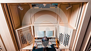 Organist Playing The Organ