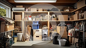 organization boxes in garage