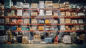 organization boxes in warehouse