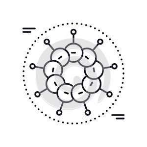 Organization chart concept icon, linear isolated illustration, thin line vector, web design sign, outline concept symbol