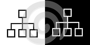 Organization Chart or Hierarchical Structure Line Icon