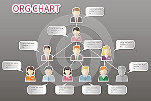 Organization Chart Infographics, People Icon