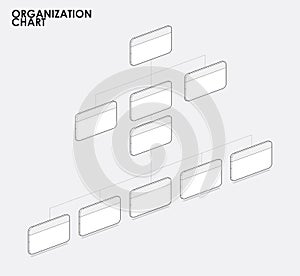 Organization chart infographics with tree, Organization chart te