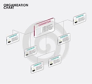 Organization chart infographics with tree. vector illustration