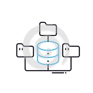 organization chart line icon, outline symbol, vector illustration, concept sign
