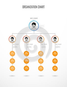 Organization chart template with colorful circles and place for your text