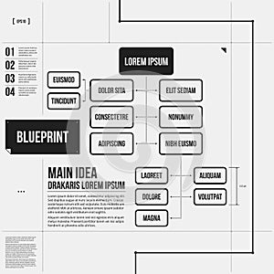 Organization chart template in draft style