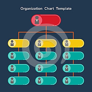 Organization chart template, Infographic design, vector, illustration