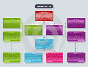 Organization chart template. Vector illustration.