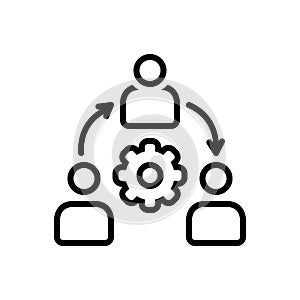 Black line icon for Organization, conglomerate and consortium photo