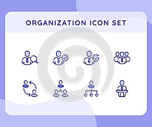 organization icon icons set collection collections package leader manager staff employee career speaker white isolated background