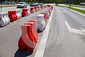 Organization of road traffic using road separators.