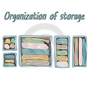 Organization of space, basic wardrobe. Before and after. Organizers for storing things. Clutter, order. Minimalism. Comfort, furni