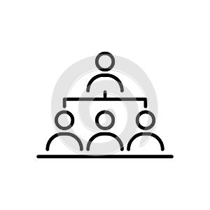 Organization structure business people icon simple line flat illustration