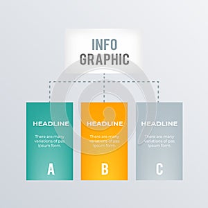 Organization Structure infographics template design. Business concept infograph with 3 options, steps or processes. Vector