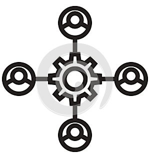 Organization Structure, Workflow line isolated vector icon can be easily modified and edit