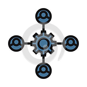 Organization Structure, Workflow line isolated vector icon can be easily modified and edit