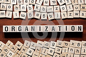 Organization word concept on cubes