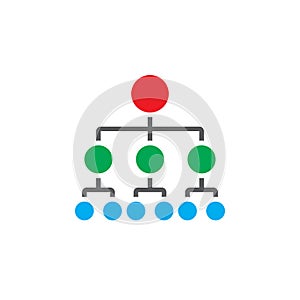 Organizational chart icon vector, hierarchy solid logo