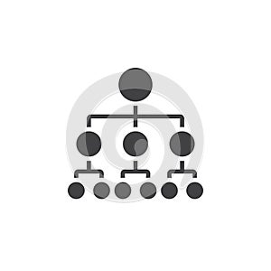 Organizational chart icon vector, hierarchy solid logo, pictogram