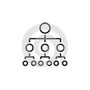 Organizational chart line icon, outline hierarchy vector logo