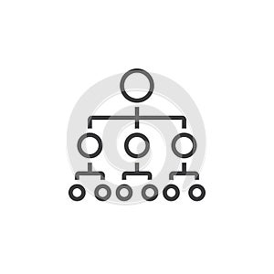 Organizational chart line icon, outline hierarchy vector logo photo