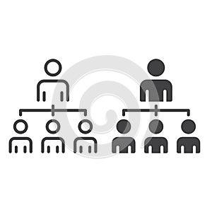 Organizational structure of the company line and solid icon