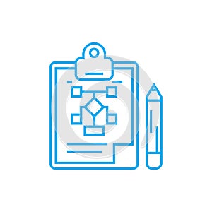 Organizational structure development linear icon concept. Organizational structure development line vector sign, symbol