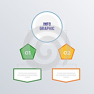 Organizational structure infographics template design. Business concept infograph with 2 options, steps, or processes. Vector