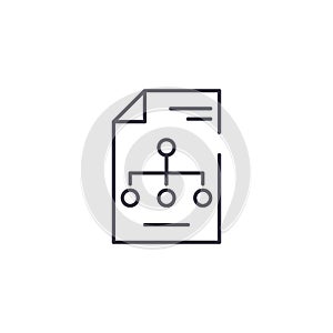 Organizational structure linear icon concept. Organizational structure line vector sign, symbol, illustration.