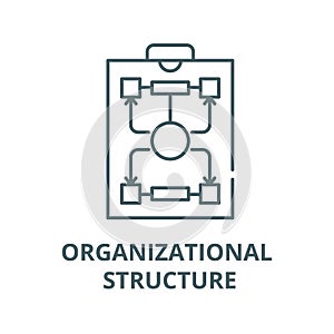 Organizational structure vector line icon, linear concept, outline sign, symbol