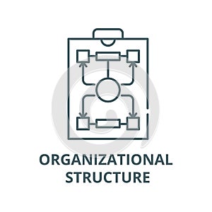 Organizational structure vector line icon, linear concept, outline sign, symbol