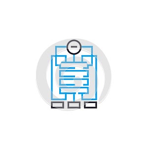 Organizational structure vector thin line stroke icon. Organizational structure outline illustration, linear sign