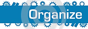 Organize Blue Gears Top Bottom Horizontal