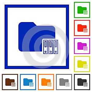 Organize folder flat framed icons