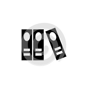 Organize Office Folders, Stack Books. Flat Vector Icon illustration. Simple black symbol on white background. Organize Office