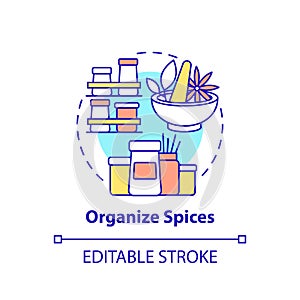 Organize spices concept icon