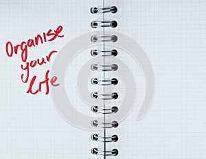 Organize your life - notebook note