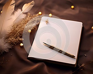 Organize Your Thoughts with a White Notebook and Pen!