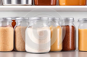 Organized Baking Ingredients in BPA-Free Plastic Containers.