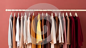 Organized Collection of Garments on Hangers AI Generated