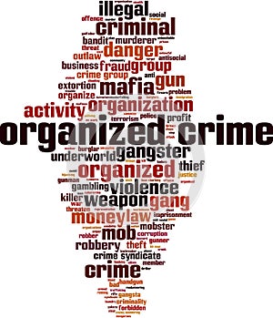 Organized crime word cloud