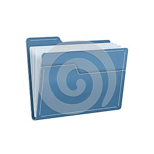 Organized file folder with documents for efficient document management isolated on white background