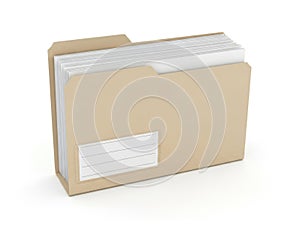 Organized file folder with paper documents
