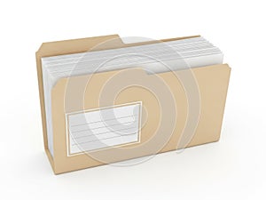 Organized file folder with paper documents